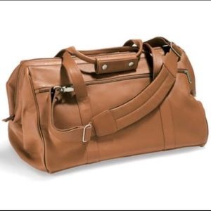 NWT KLUGE WIDEMOUTH DUFFEL BAG TAN COWHIDE LEATHER